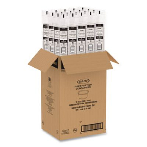 Dart Compostable Fiber Portion Containers, ProPlanet Seal, 2 oz, Natural, 2,500/Carton (PC2FBR)