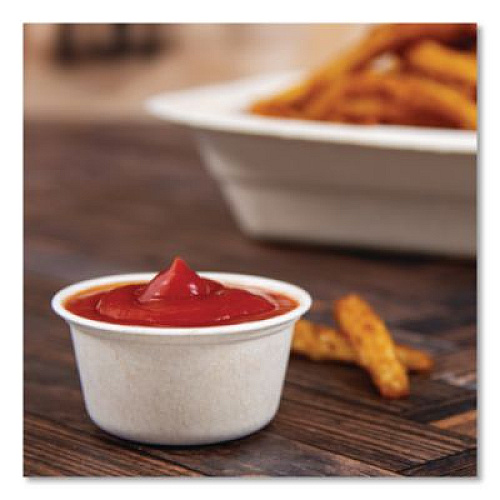 Dart Compostable Fiber Portion Containers, ProPlanet Seal, 2 oz, Natural, 2,500/Carton (PC2FBR)