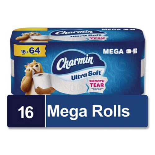 Charmin Ultra Soft Bathroom Tissue, Septic Safe, 2-Ply, White, 208 Sheets/Roll, 16 Rolls/Carton (19266)