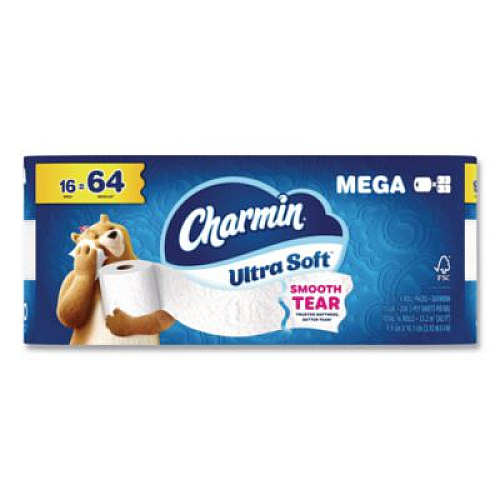 Charmin Ultra Soft Bathroom Tissue, Septic Safe, 2-Ply, White, 208 Sheets/Roll, 16 Rolls/Carton (19266)