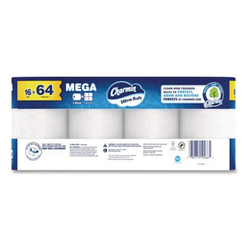 Charmin Ultra Soft Bathroom Tissue, Septic Safe, 2-Ply, White, 208 Sheets/Roll, 16 Rolls/Carton (19266)