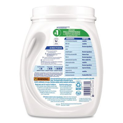 All MIGHTY PACS Free Clear HE Laundry Detergent, 60 Pods/Tub, 4 Tubs/Carton (46880)