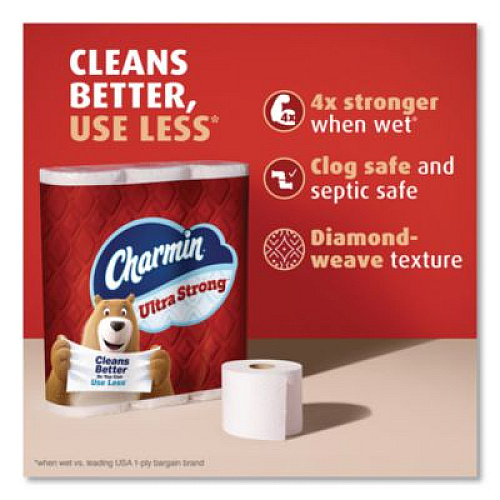 Charmin Ultra Strong Bathroom Tissue, Mega Roll, Septic Safe, 2-Ply, White, 220 Sheets/Roll, 16 Rolls/Pack (13215)