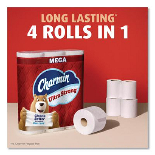 Charmin Ultra Strong Bathroom Tissue, Mega Roll, Septic Safe, 2-Ply, White, 220 Sheets/Roll, 16 Rolls/Pack (13215)