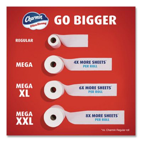 Charmin Ultra Strong Bathroom Tissue, Mega Roll, Septic Safe, 2-Ply, White, 220 Sheets/Roll, 16 Rolls/Pack (13215)