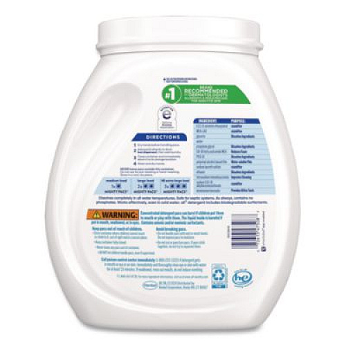 All MIGHTY PACS Free Clear HE Laundry Detergent, 80 Pods/Tub, 4 Tubs/Carton (47508)