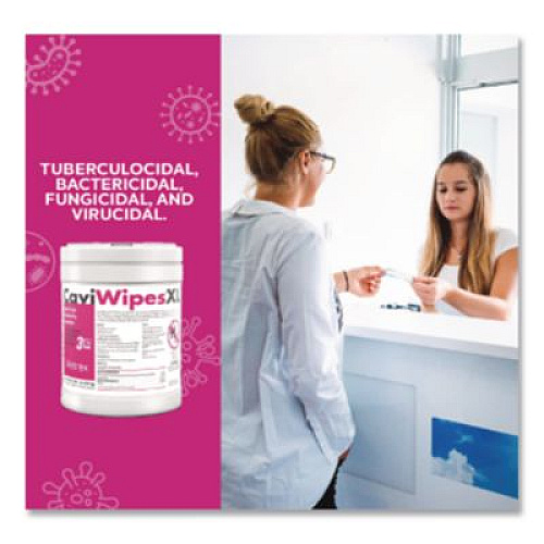 CaviWipes XL Disinfecting Towelettes, 10 x 12, Fragrance Free, White, 66 Wipes/Canister (MACW078150)