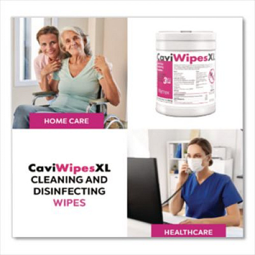 CaviWipes XL Disinfecting Towelettes, 10 x 12, Fragrance Free, White, 66 Wipes/Canister (MACW078150)