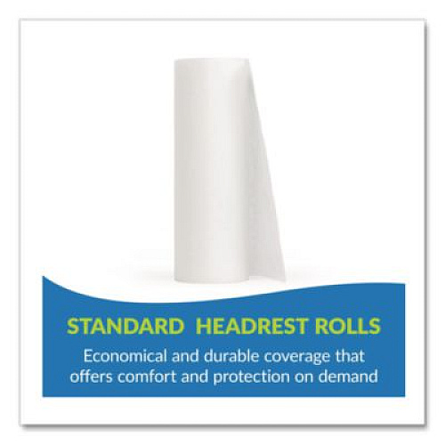 TIDI Everyday Headrest Paper Roll, Smooth-Finish, 8.5" x 225 ft, White, 25/Carton (980900M)