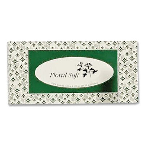 Floral Soft White Facial Tissue, 2-Ply, 100 Sheets/Box, 30 Boxes/Carton (F100)