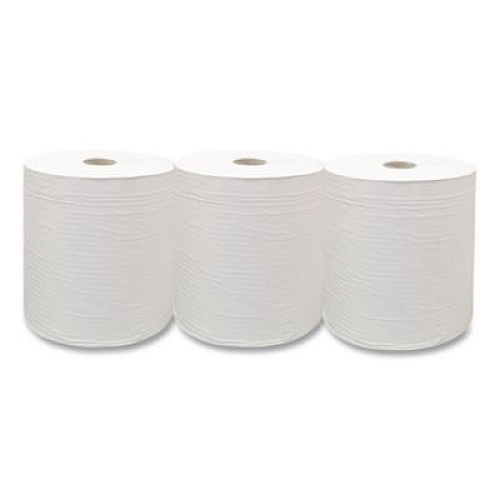 Eco Green Recycled Hardwound Paper Towels, 1-Ply, 7.88" x 800 ft, 1.8 Core, White, 6 Rolls/Carton (EW80166)