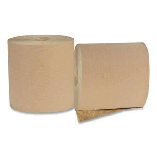 Eco Green Recycled Hardwound Paper Towels, 1-Ply, 7.88" x 800 ft, 1.8 Core, Kraft, 6 Rolls/Carton (EK80186)