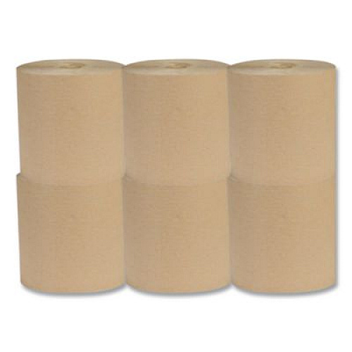 Eco Green Recycled Hardwound Paper Towels, 1-Ply, 7.88" x 800 ft, 1.8 Core, Kraft, 6 Rolls/Carton (EK80186)