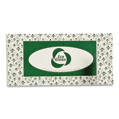 Eco Green Recycled Two-Ply Facial Tissue, White, 150 Sheets/Box, 20 Boxes/Carton (EF150)