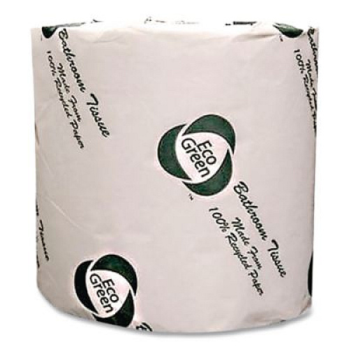 Eco Green Recycled Two-Ply Standard Toilet Paper, Septic Safe, White, 600 Sheets/Roll, 48 Rolls/Carton (EBW680)