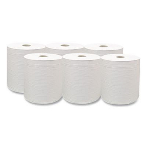 Eco Green Recycled Hardwound Paper Towels, 1-Ply, 7.87" x 900 ft, White, 6 Rolls/Carton (WL9012)