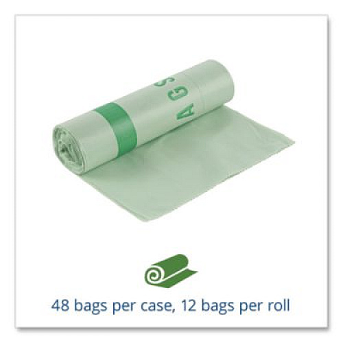Stout by Envision EcoSafe-6400 Bags, 30 gal, 1.1 mil, 30" x 39", Green, 48/Box (E3039E11)