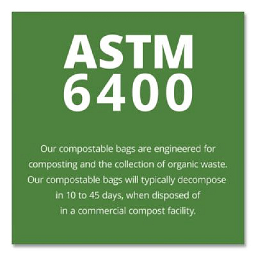 Stout by Envision EcoSafe-6400 Bags, 32 gal, 0.85 mil, 33" x 48", Green, 50/Box (E3348E85)
