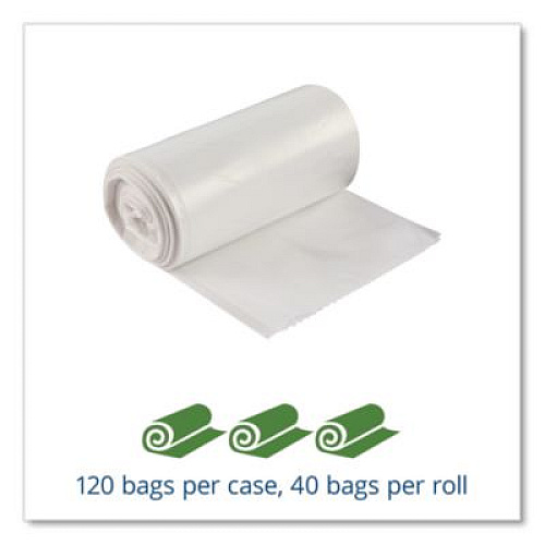 Stout by Envision Controlled Life-Cycle Plastic Trash Bags, 13 gal, 0.7 mil, 24" x 30", White, 120/Box (G2430W70)