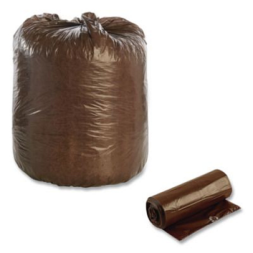 Stout by Envision Controlled Life-Cycle Plastic Trash Bags, 30 gal, 0.8 mil, 30" x 36", Brown, 60/Box (G3036B80)