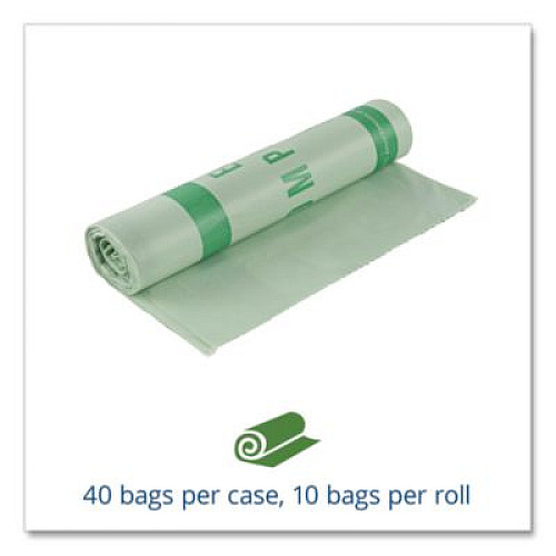Stout by Envision EcoSafe-6400 Bags, 48 gal, 0.85 mil, 42" x 48", Green, 40/Box (E4248E85)