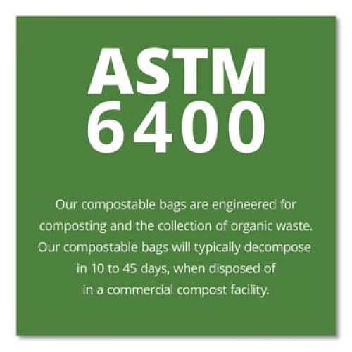 Stout by Envision EcoSafe-6400 Bags, 48 gal, 0.85 mil, 42" x 48", Green, 40/Box (E4248E85)