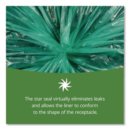 Stout by Envision Controlled Life-Cycle Plastic Trash Bags, 33 gal, 1.1 mil, 33" x 40", Green, 40/Box (G3340E11)
