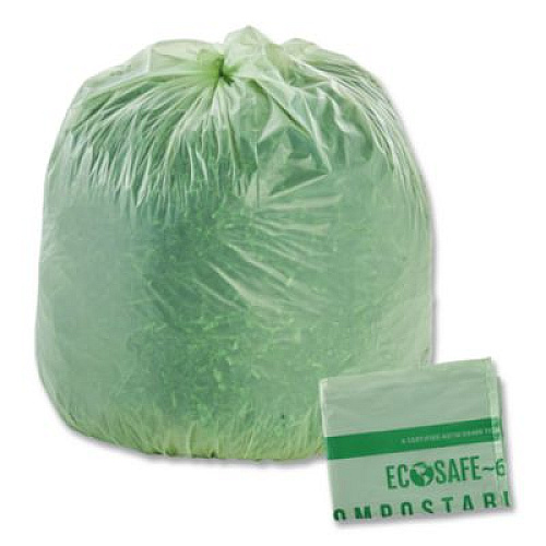 Stout by Envision EcoSafe-6400 Bags, 64 gal, 0.85 mil, 48" x 60", Green, 30/Box (E4860E85)