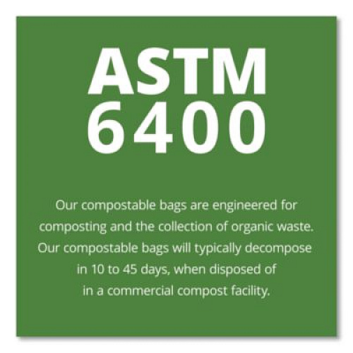 Stout by Envision EcoSafe-6400 Bags, 64 gal, 0.85 mil, 48" x 60", Green, 30/Box (E4860E85)