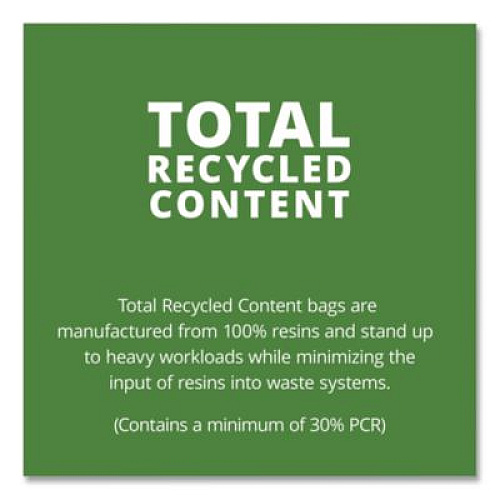 Stout by Envision Total Recycled Content Plastic Trash Bags, 10 gal, 1 mil, 24" x 24", Black/Brown, 250/Carton (T2424B10)