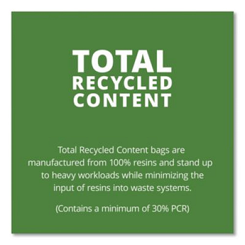 Stout by Envision Total Recycled Content Plastic Trash Bags, 30 gal, 1.3 mil, 30" x 39", Black/Brown, 100/Carton (T3039B13)