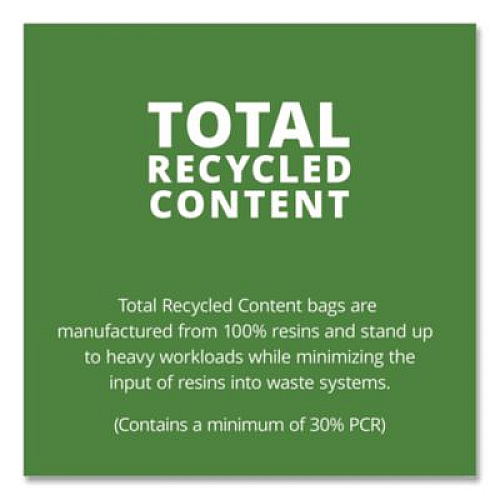 Stout by Envision Total Recycled Content Plastic Trash Bags, 33 gal, 1.3 mil, 33" x 40", Black/Brown, 100/Carton (T3340B13)