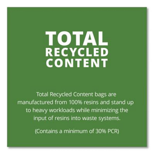 Stout by Envision Total Recycled Content Plastic Trash Bags, 33 gal, 1.5 mil, 33" x 40", Black/Brown, 100/Carton (T3340B15)