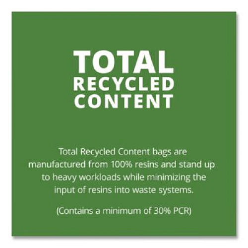 Stout by Envision Total Recycled Content Plastic Trash Bags, 60 gal, 1.5 mil, 36" x 58", Black/Brown, 100/Carton (T3658B15)