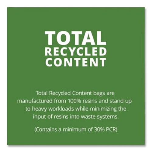 Stout by Envision Total Recycled Content Plastic Trash Bags, 60 gal, 1.5 mil, 38" x 60", Black/Brown, 100/Carton (T3860B15)