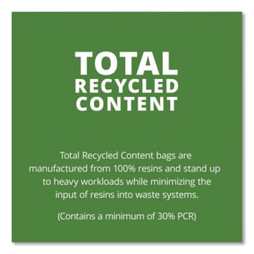 Stout by Envision Total Recycled Content Plastic Trash Bags, 56 gal, 1.5 mil, 43" x 49", Black/Brown, 100/Carton (T4349B15)