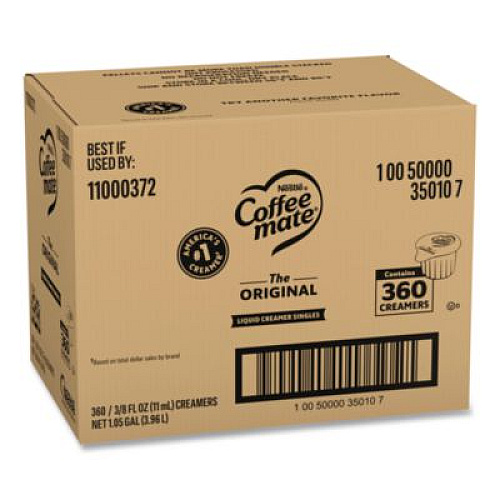 Coffee mate Liquid Coffee Creamer, Original, 0.38 oz Mini Cups, 360/Carton (35010)