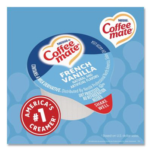 Coffee mate Liquid Coffee Creamer, French Vanilla, 0.38 oz Mini Cups, 180/Carton (35070)