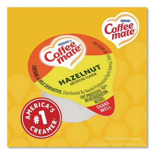 Coffee mate Liquid Coffee Creamer, Hazelnut, 0.38 oz Mini Cups, 180/Carton (35080)