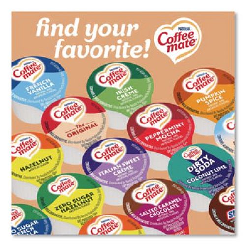 Coffee mate Bulk Liquid Coffee Creamer, Vanilla Caramel, 0.38 oz Mini Cups, 180/Carton (63338)