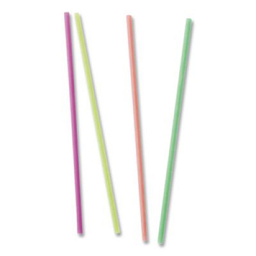 Berkley Square Neon Sip Sticks, 5.5" Polypropylene, Assorted Colors, 1,000/Pack (1241202)