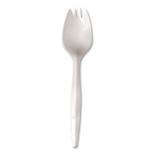 Berkley Square Mediumweight Polypropylene Cutlery, Spork, Plastic, White, 1,000/Carton (1015000)