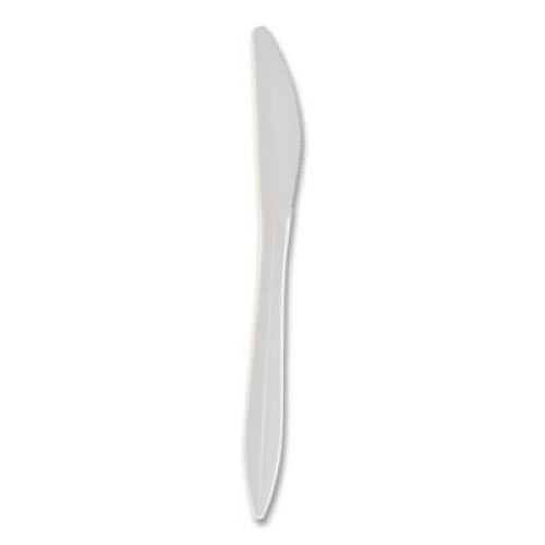 Berkley Square Elegant Dinnerware Heavyweight Cutlery, Knife, Plastic, White, 500/Box (1071010)