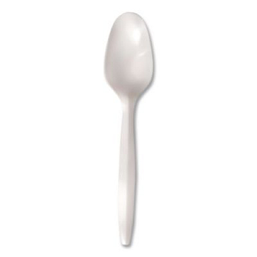 Berkley Square Mediumweight Polypropylene Cutlery, Spoon, Plastic, White, 1,000/Carton (1013000)