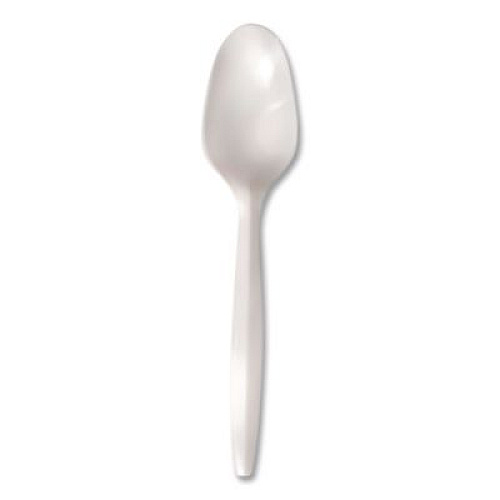 Berkley Square Individually Wrapped Mediumweight Cutlery, Spoon, Plastic, White, 1,000/Carton (1103000)