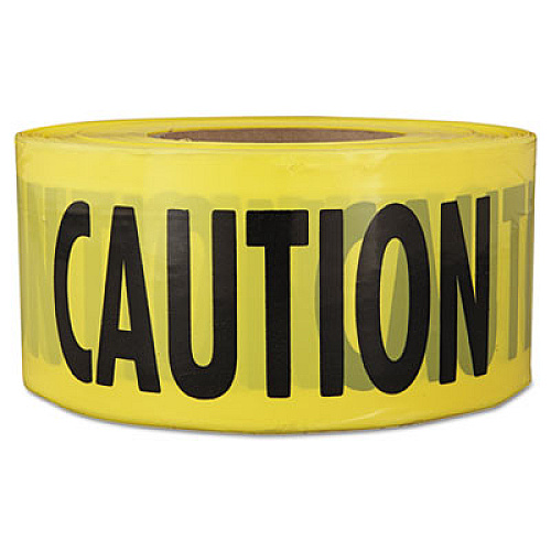 Empire Caution Barricade Tape, "CAUTION" Text, 3" x 1,000 ft, Yellow/Black (711001)