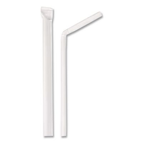 Berkley Square Individually Wrapped Straws, 7.75", Polypropylene, White, 400/Box (1245100)