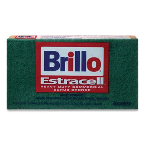 Brillo Commercial Heavy Duty Scrub Sponge, 3.5 x 6.12, 0.8" Thick, Orange/Green,12/Carton (21006)