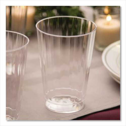 WNA Classic Crystal Plastic Tumblers, 12 oz, Clear, Fluted, Tall, 20/Pack, 12 Packs/Carton (CC12240)