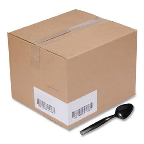 WNA Caterline Plastic Serving Spoons, 9", Black, 144/Carton (A7SPBL)